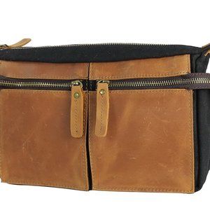 Cotton Canvas Casual Style Messenger Bag CM07BLK